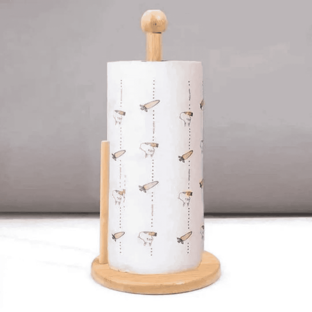 Bamboo Paper Towel Holder