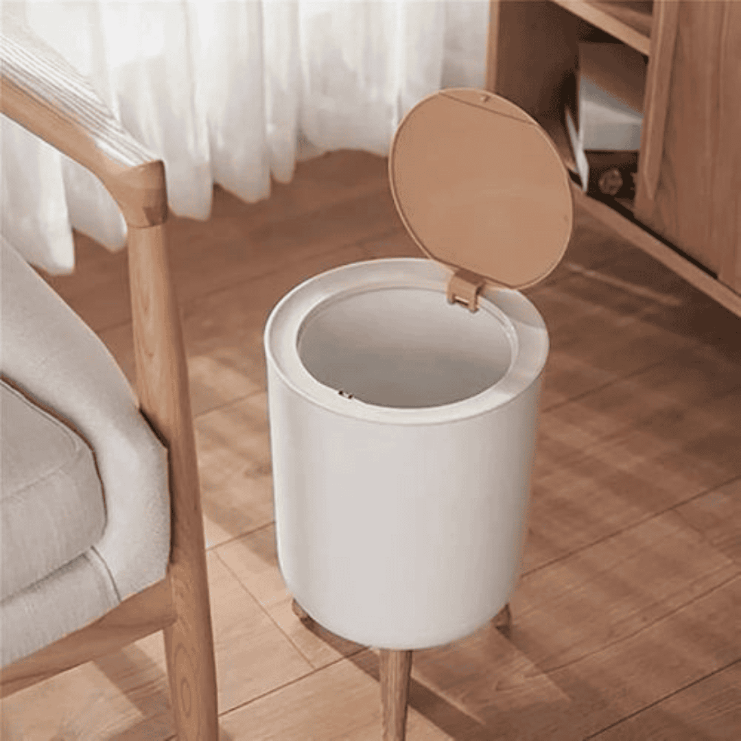 Dustbin with Wood Grain Cover