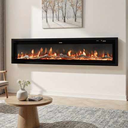 Black LED Modern Electric Simulated Fireplace Flame Lamp.
