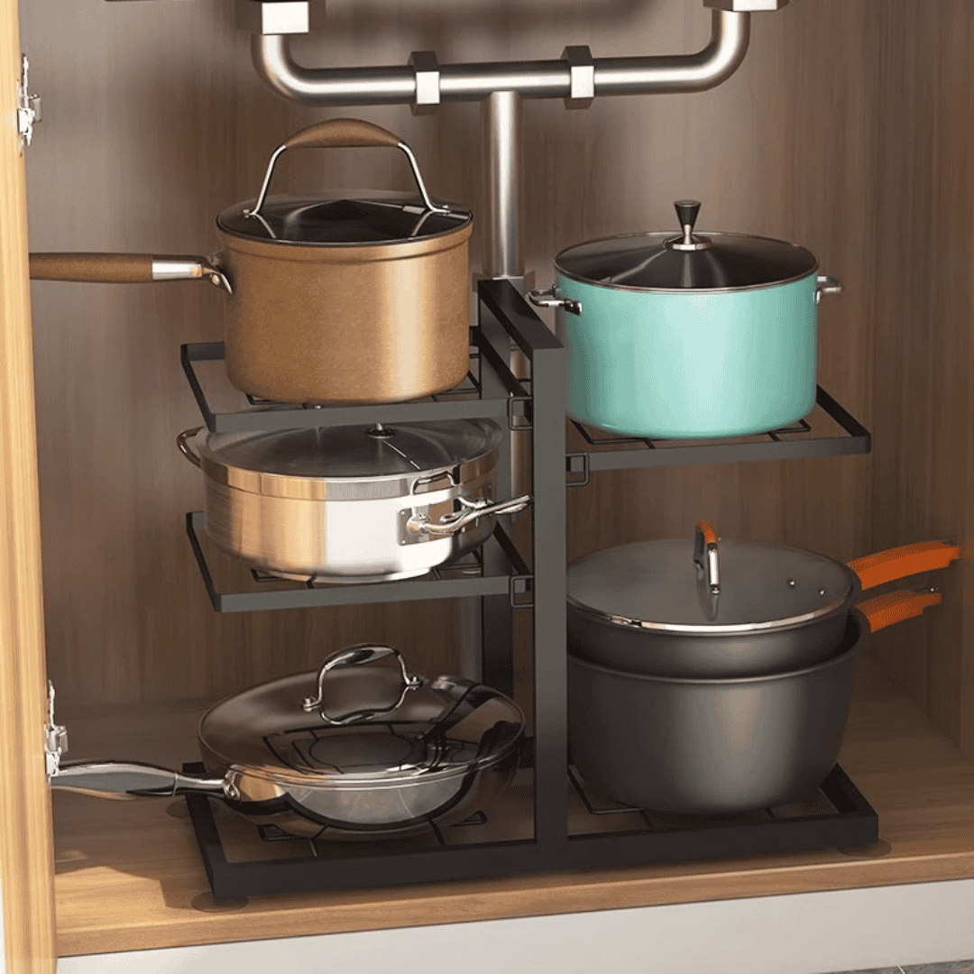 Multilayer Metallic Pot Storage Rack