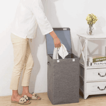 Cotton Laundry Basket with Cover