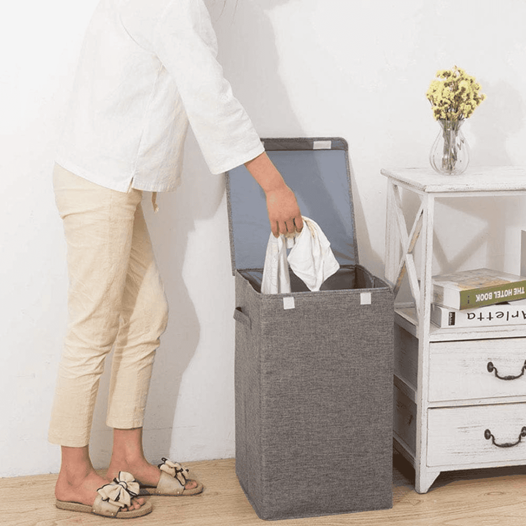 Cotton Laundry Basket with Cover