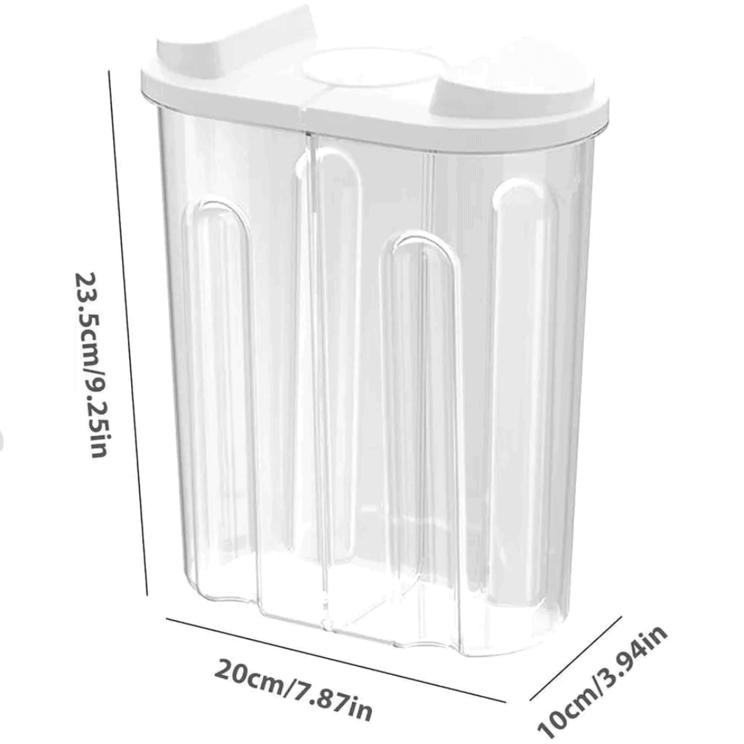 Cereal Storage Container with Airtight Lids and Dual Compartments