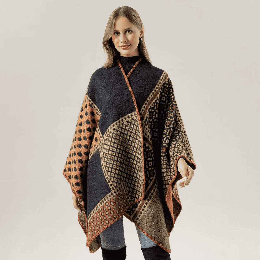 Women Geometric Wrap Shawl/Poncho