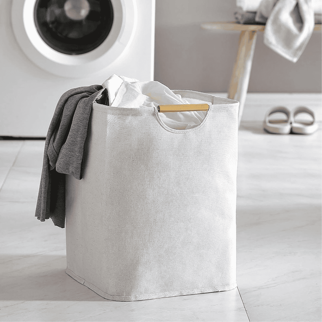 Large Capacity Laundry Hamper with Bamboo Handles