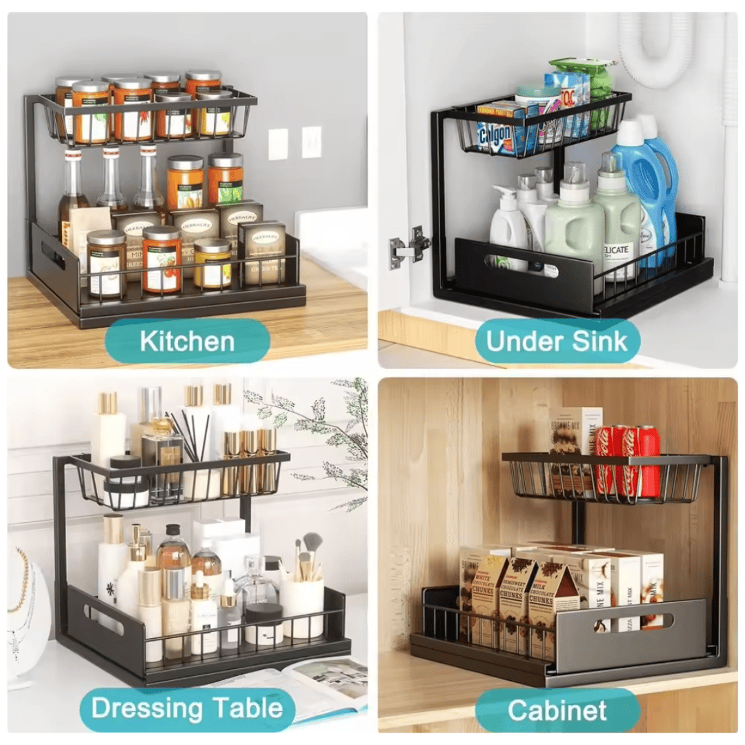 2-Tier Multipurpose Organizer with Slide Rails