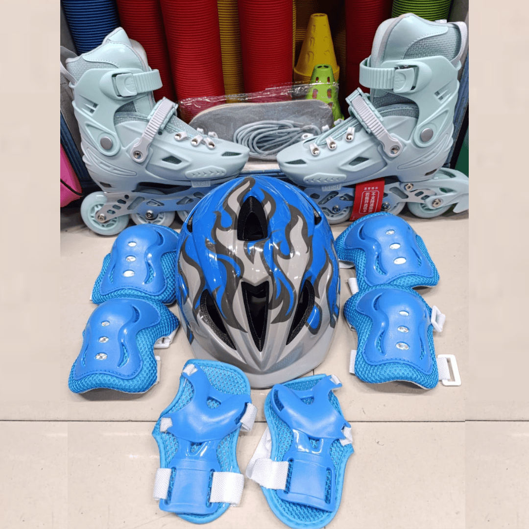 Full Set Hard Boot Skates with Rubber Wheels