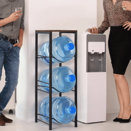 3-Tier Water Bottle Holder Rack with Upper Storage