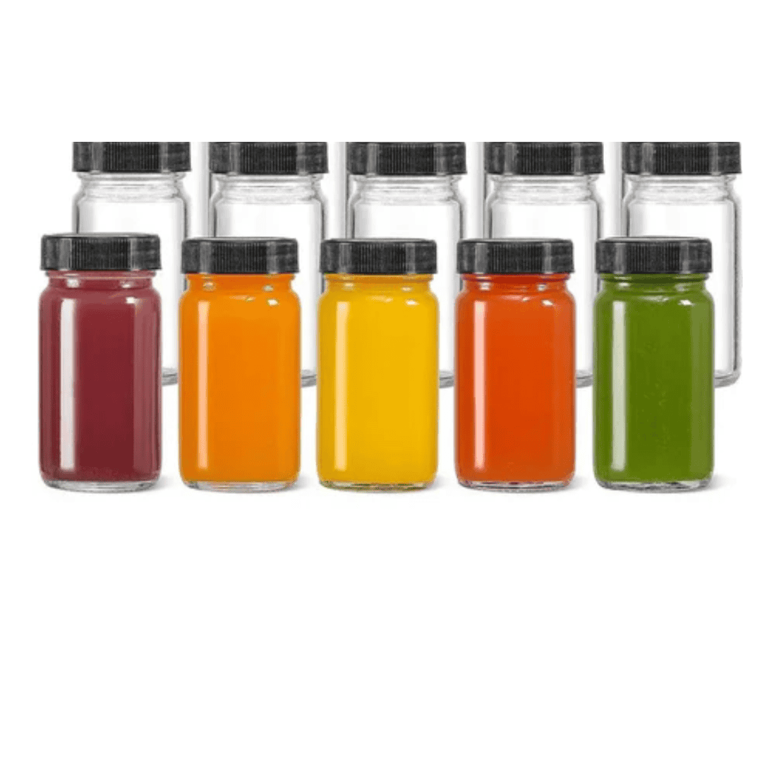 Set of 5 Gingershots Glass Bottles