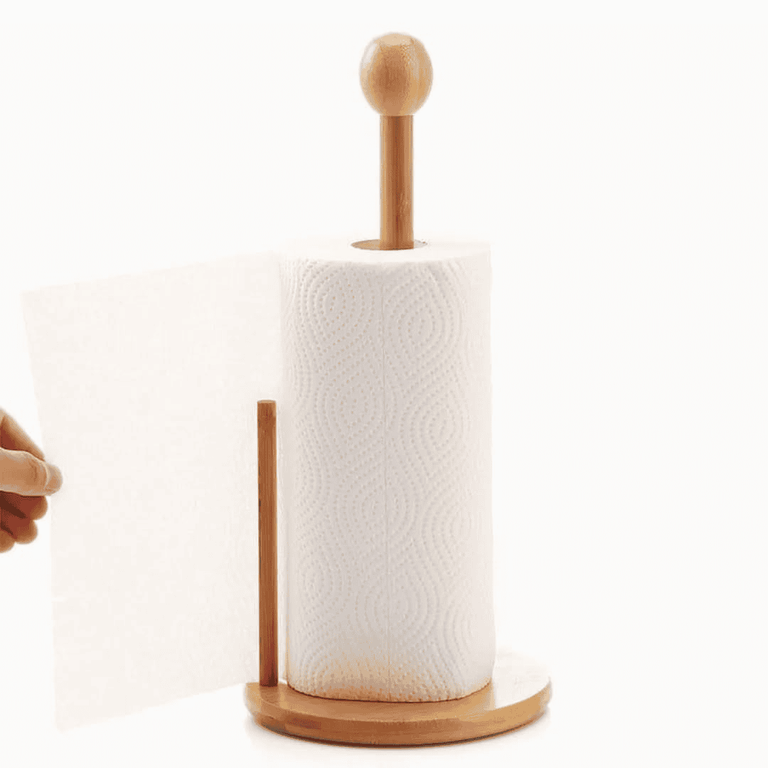 Bamboo Paper Towel Holder