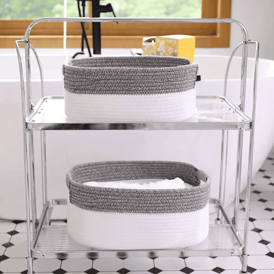 2pc Basket Set – Grey and White Colour Combination