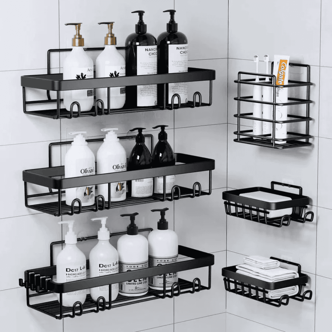 6pcs Set Shower Caddy Shelf/Bathroom Organizer