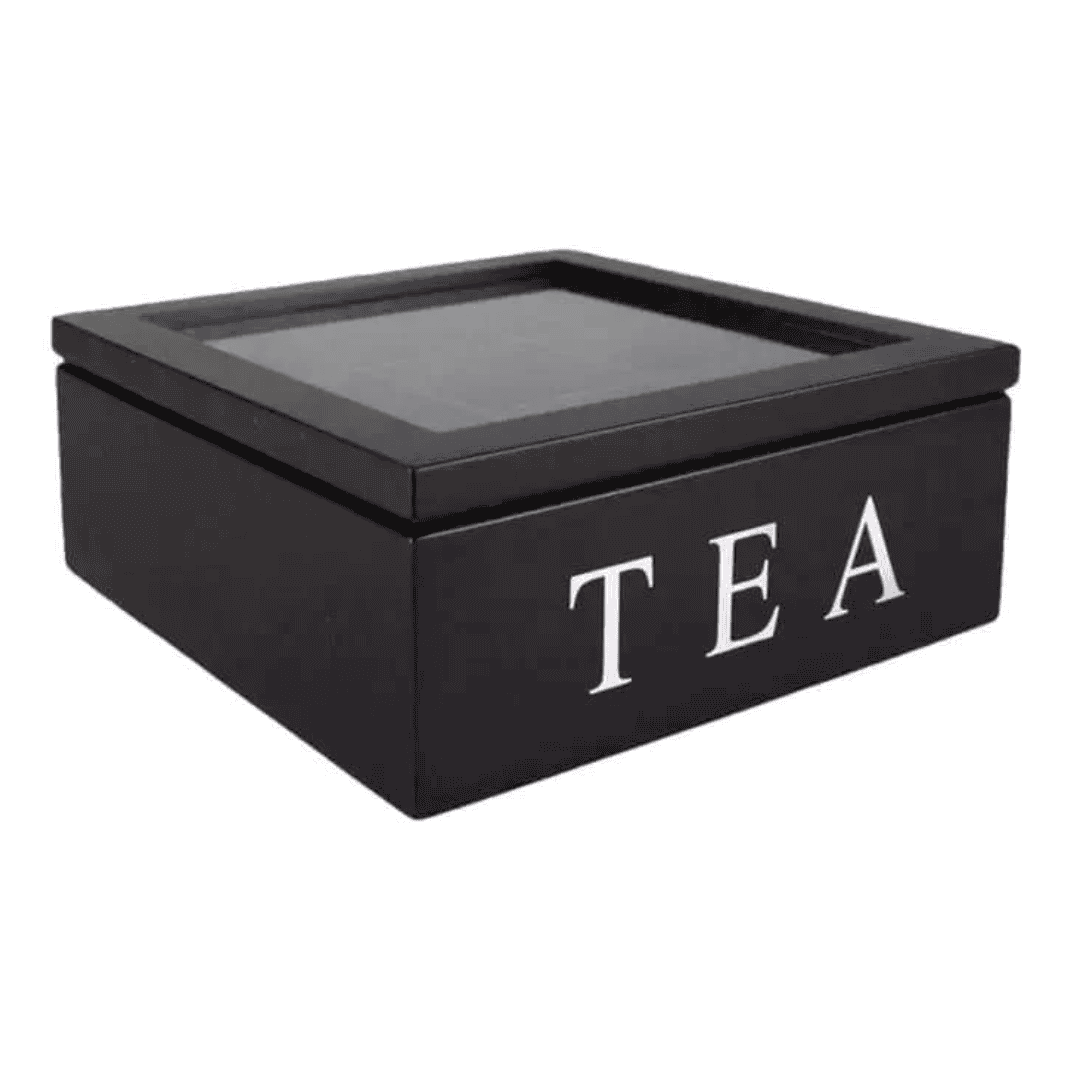 9-Grid Bamboo Tea Bag Organizer