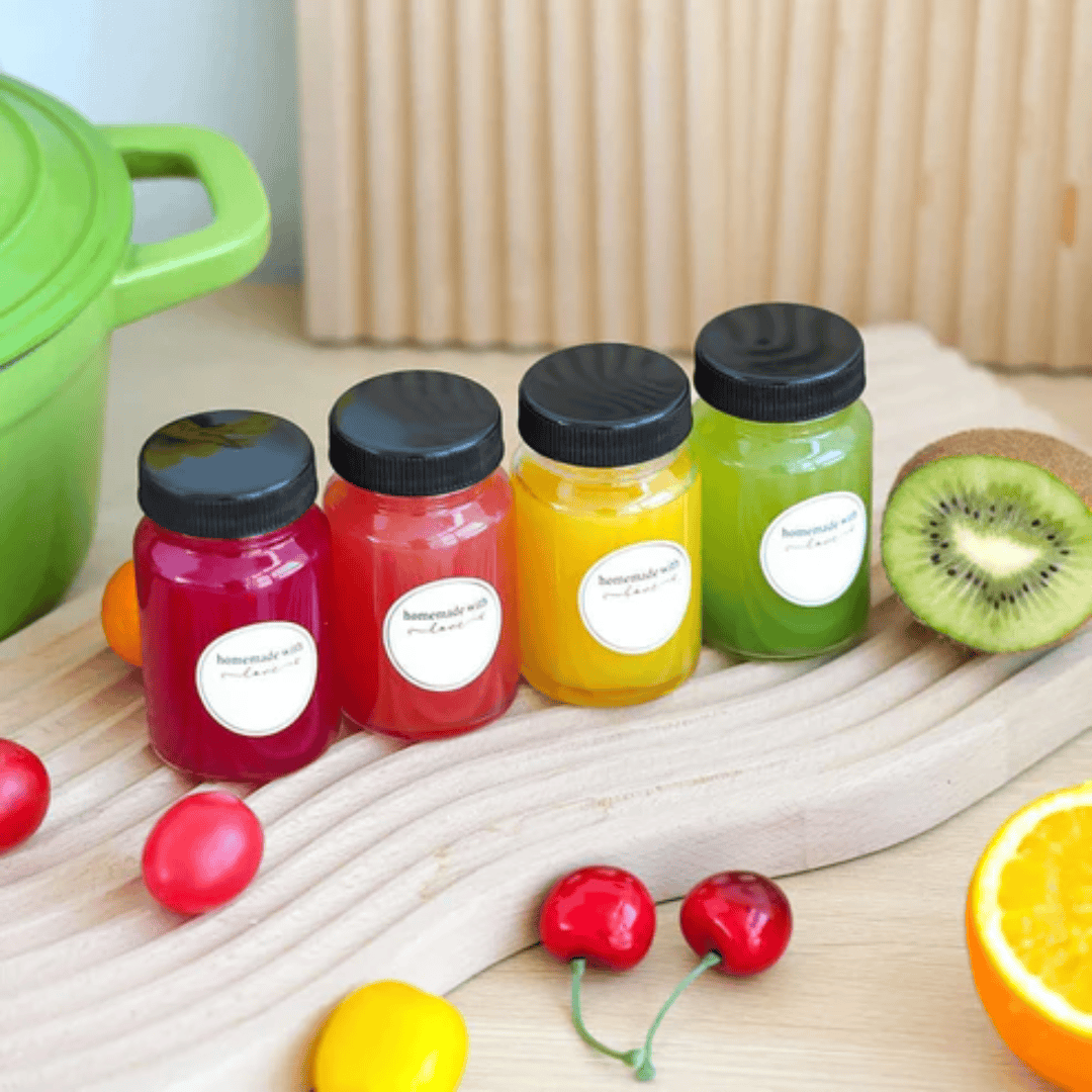 Set of 5 Gingershots Glass Bottles
