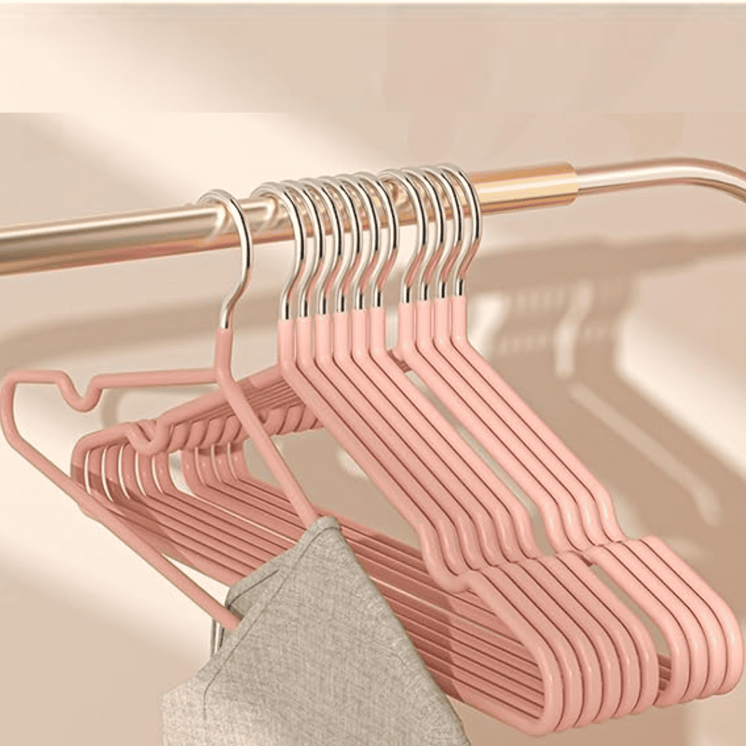 Non-Slip Metal Hanger Set with PVC Coating