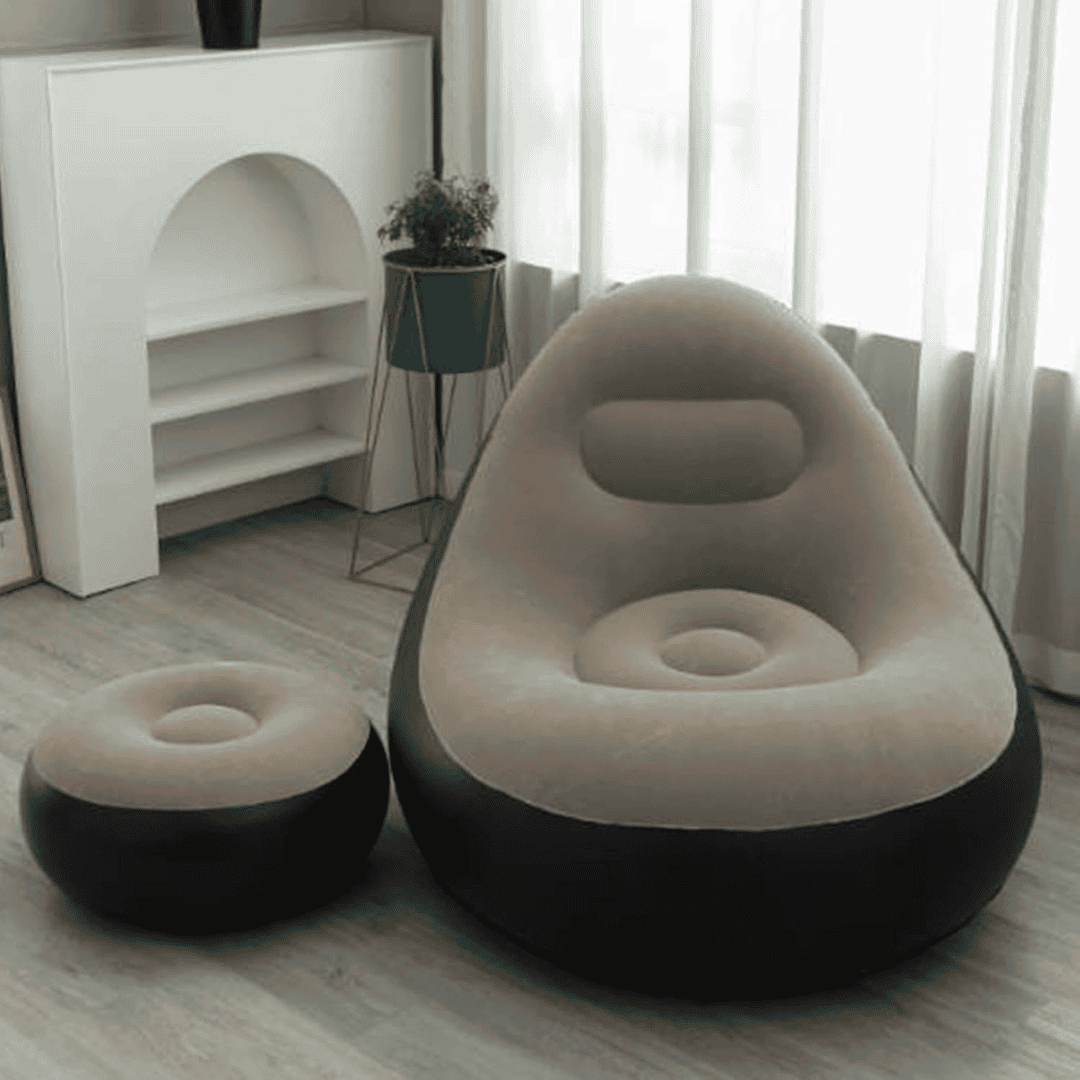 Inflatable Seat with Foot Rest & Free Pump