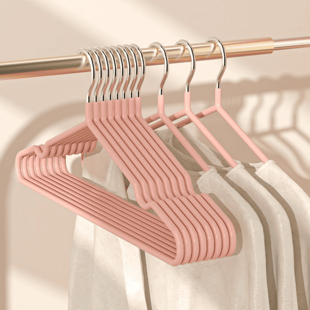 Non-Slip Metal Hanger Set with PVC Coating