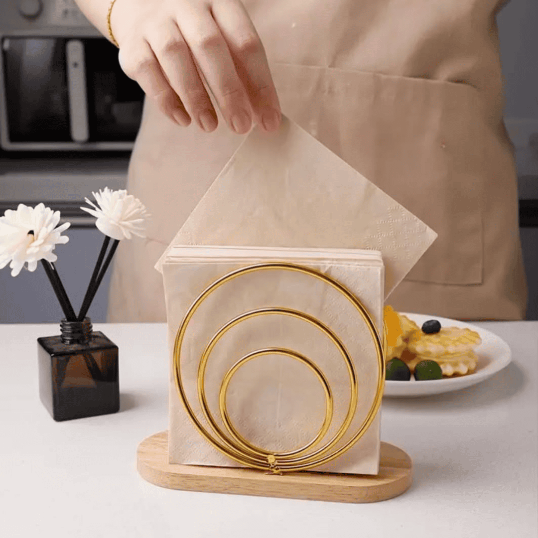 Napkin Holders with Wooden Base