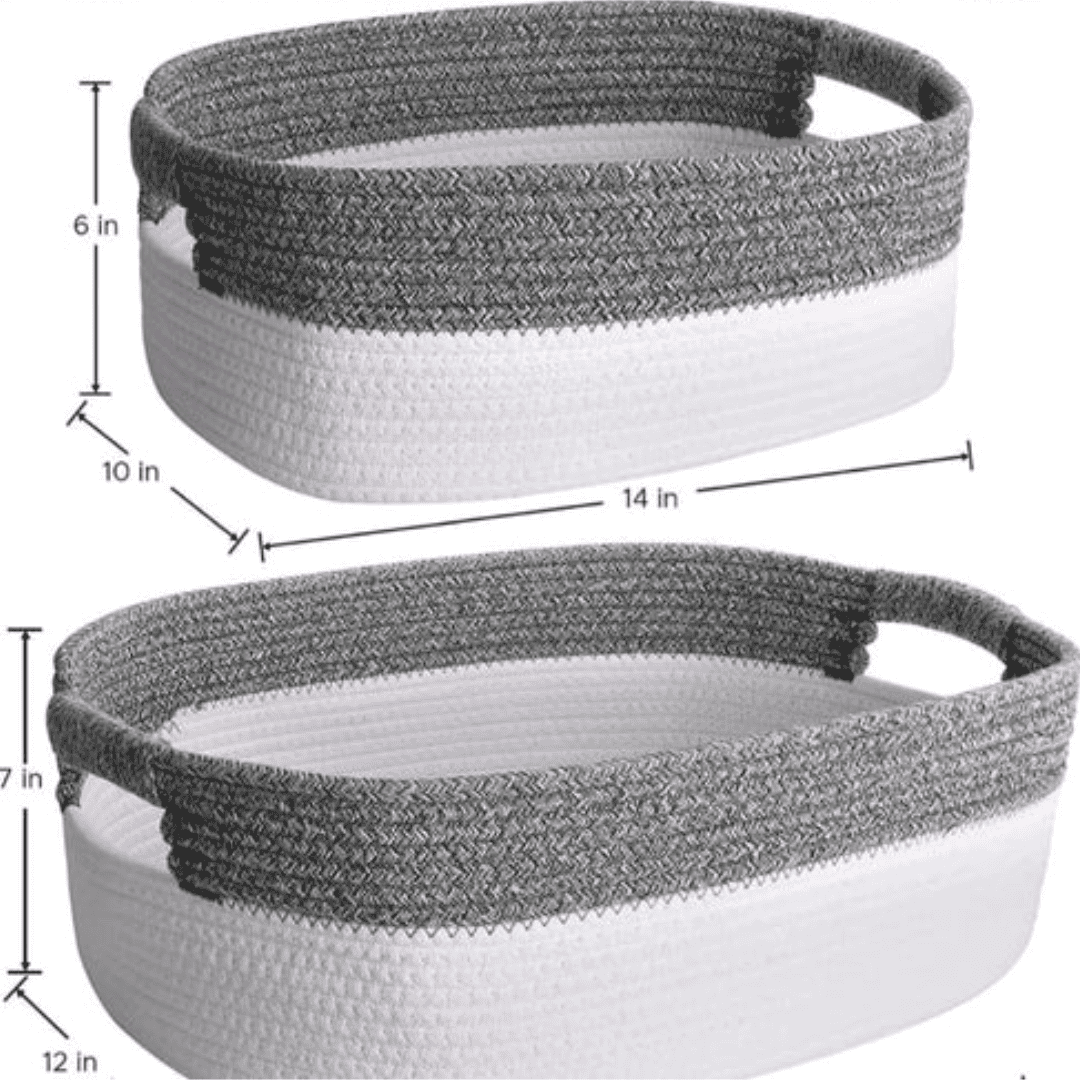 2pc Basket Set – Grey and White Colour Combination