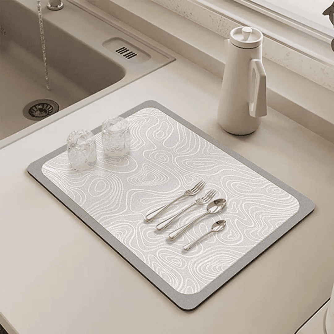 Super Absorbent Nonslip Drain Dish Drying Mat - Image 4