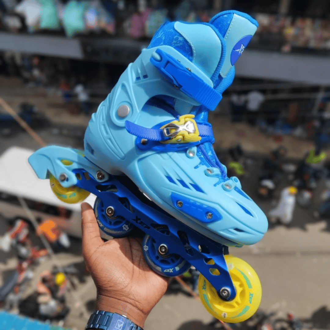 Hard Boot Blue Skates