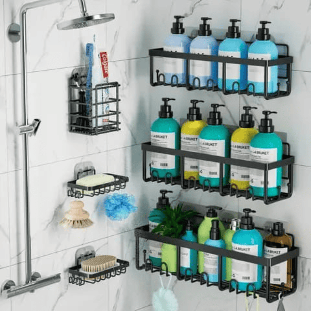 6pcs Set Shower Caddy Shelf/Bathroom Organizer