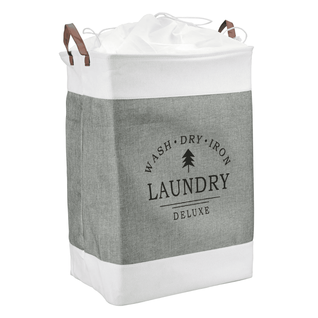 Large Capacity Foldable Laundry Deluxe Basket with Metal Bidding