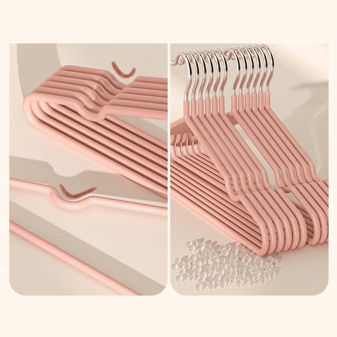 Non-Slip Metal Hanger Set with PVC Coating