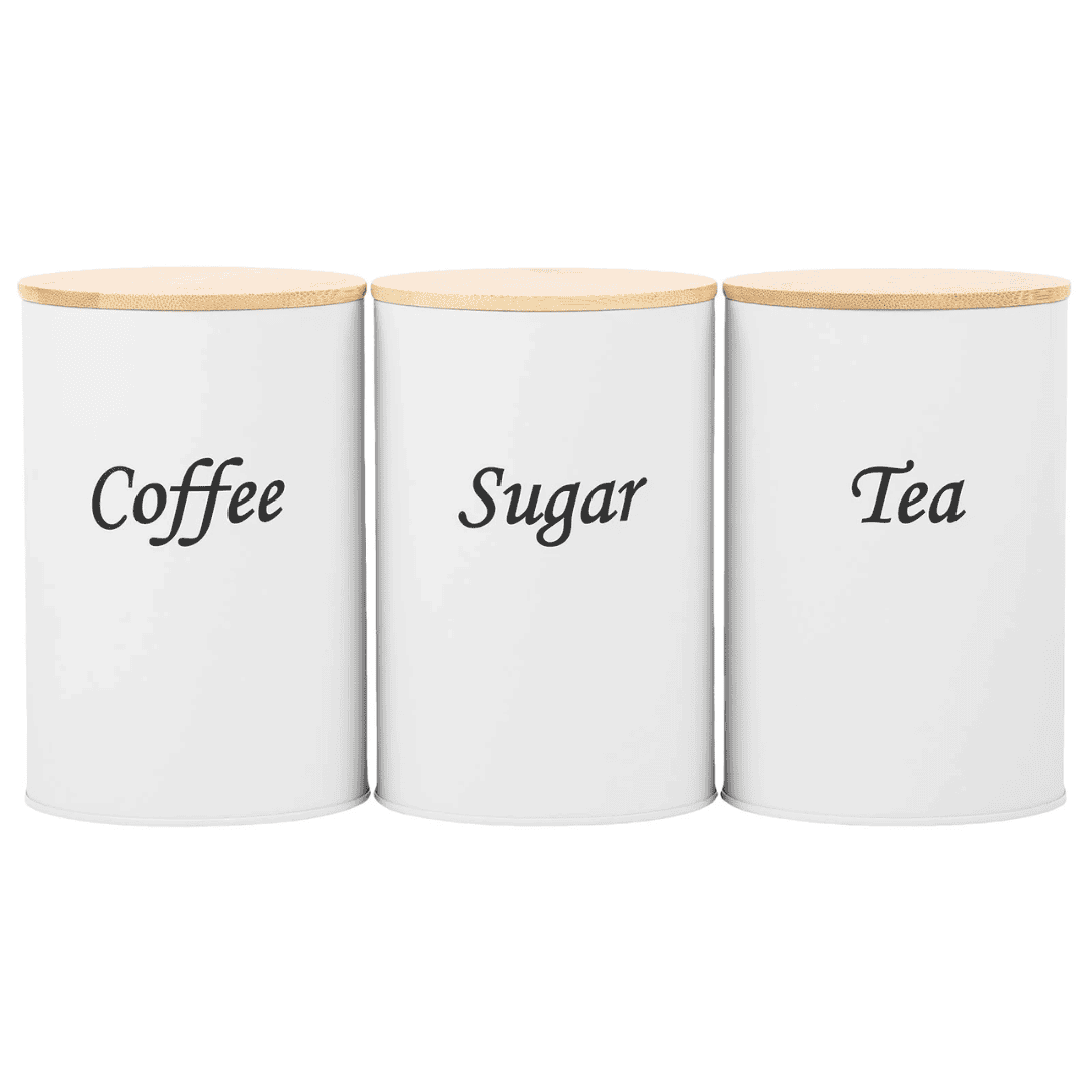 3pcs Airtight Canister Set With Bamboo Lids