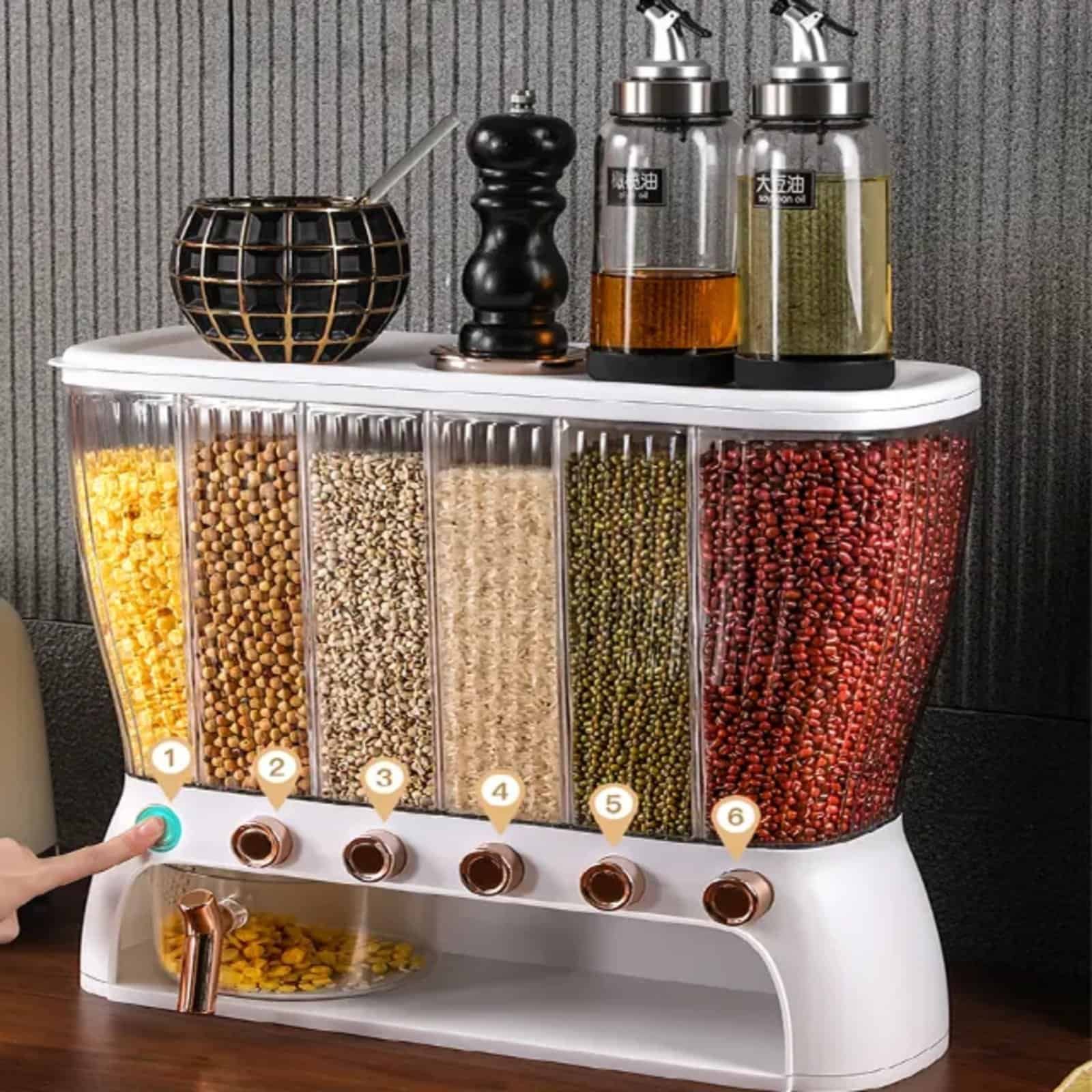 Acrylic Partitioned Cereals Dispenser
