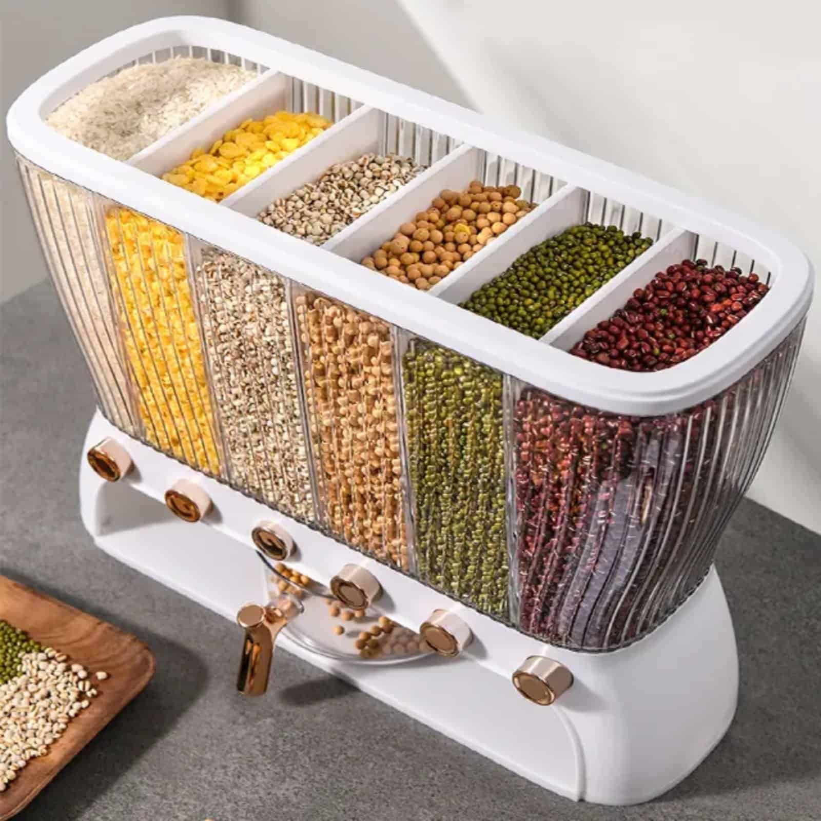Acrylic Partitioned Cereals Dispenser