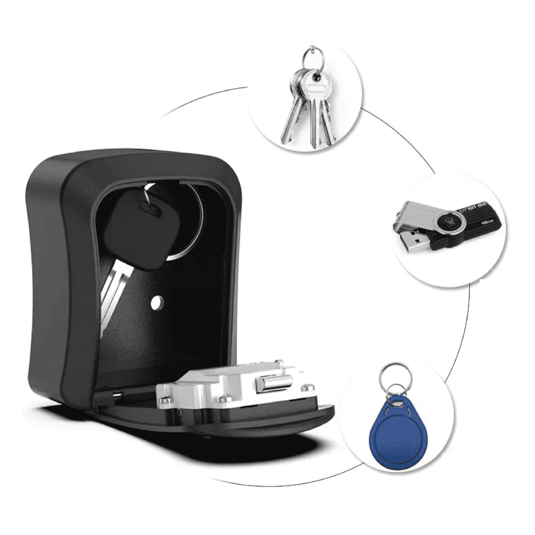 Wall-Mounted Key Lock Box with 4-Digit Combination Key Safe Box