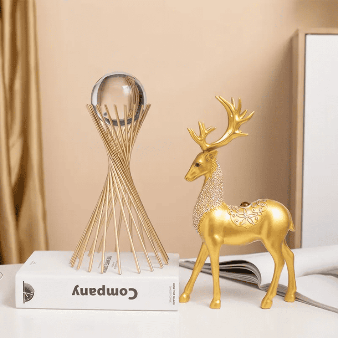 European Luxury Creative Crystal Ball with Stand Centerpiece
