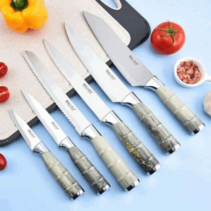 7pcs High Quality Stainless Steel Knife Set with Bamboo Handle