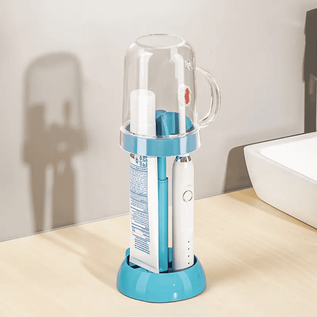 Adjustable Toothbrush Holder with Gargle Cup