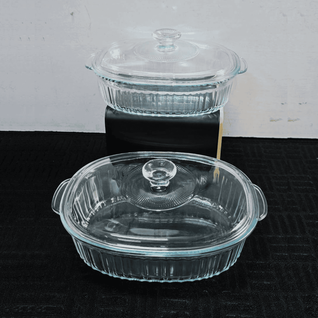 2pc Glass Baking Tins with Lids