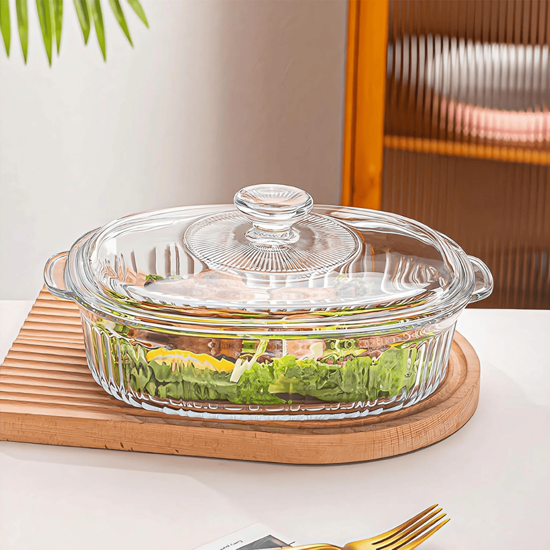 2pc Glass Baking Tins with Lids