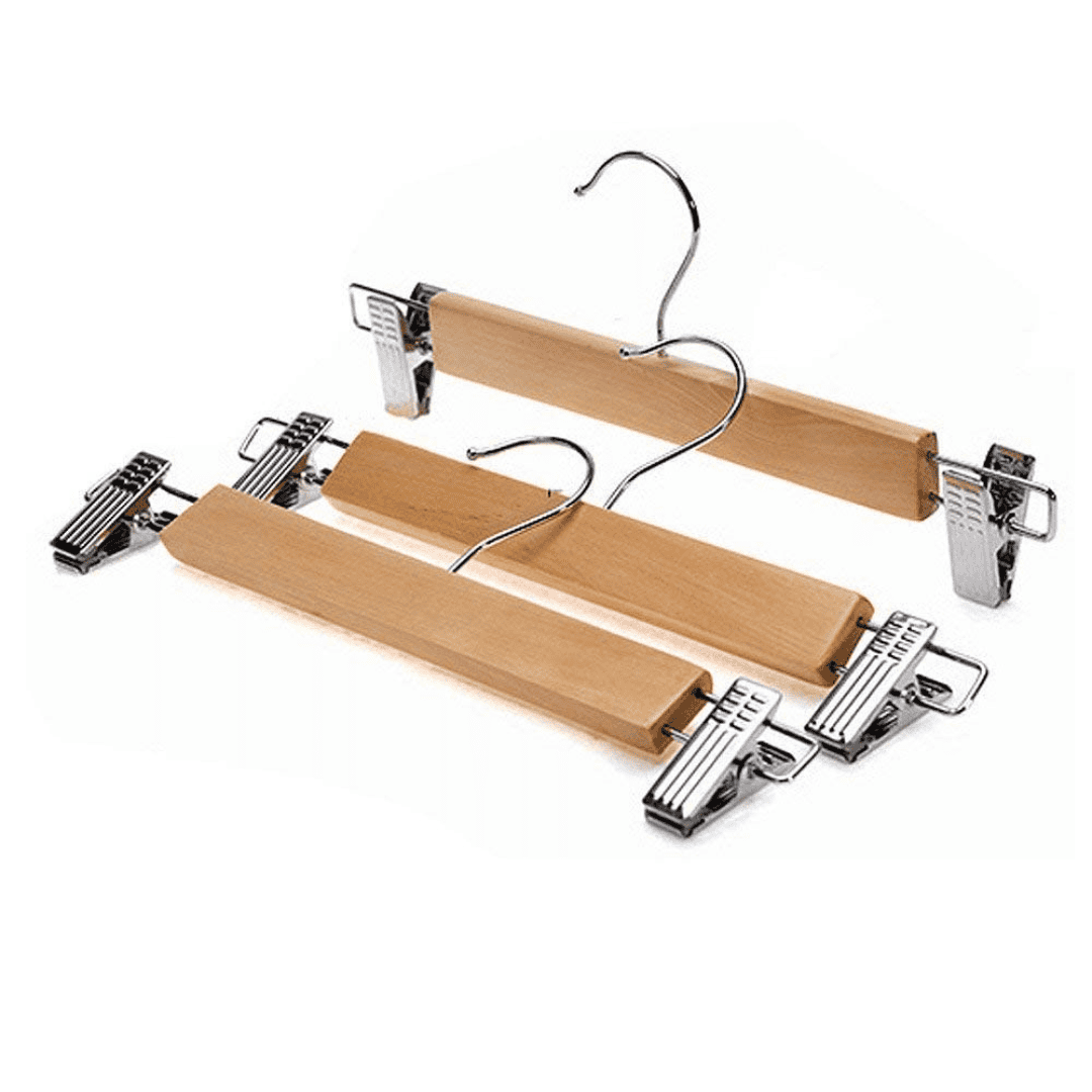 High Grade Natural Wooden Hangers with Clips