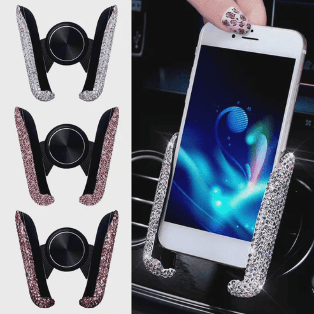 Car Phone Holder Women Diamond Crystal
