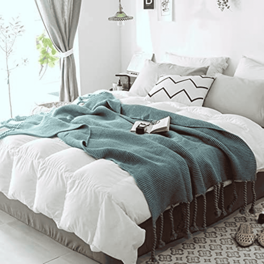 Super Soft Knitted Throw Blankets With Tassels