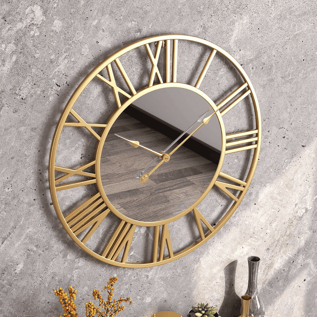 Wall Clock Metal with Mirror