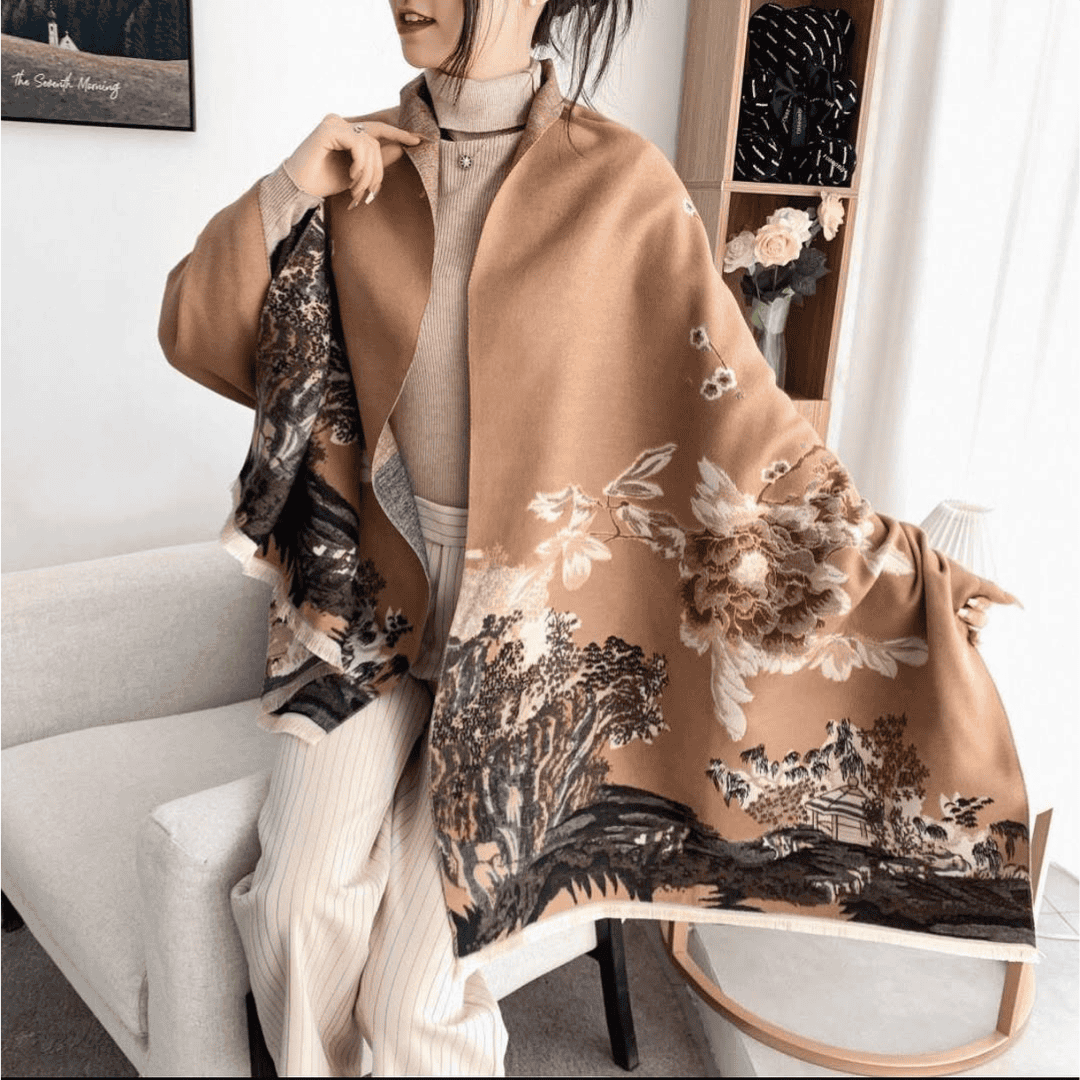 Luxury Floral Print Scarf for Women