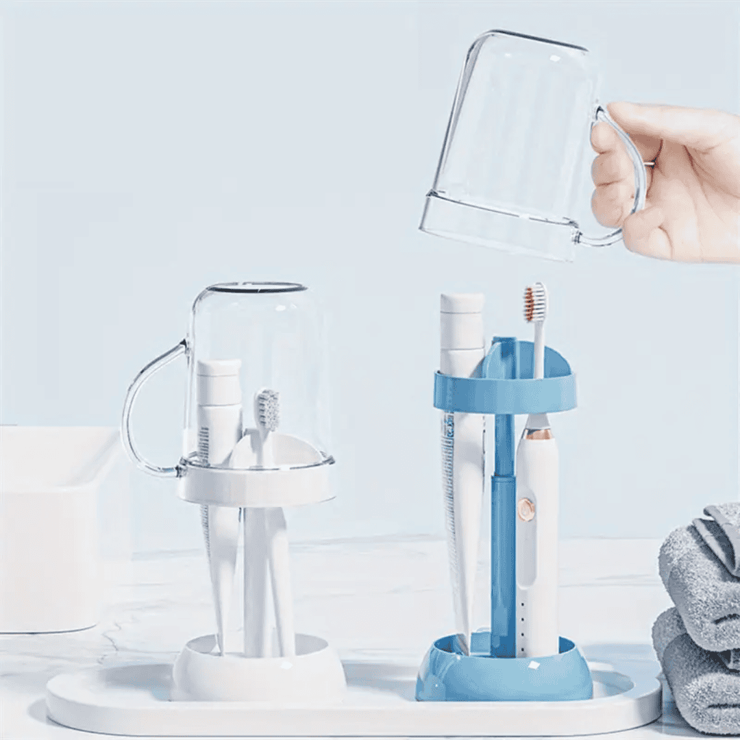 Adjustable Toothbrush Holder with Gargle Cup