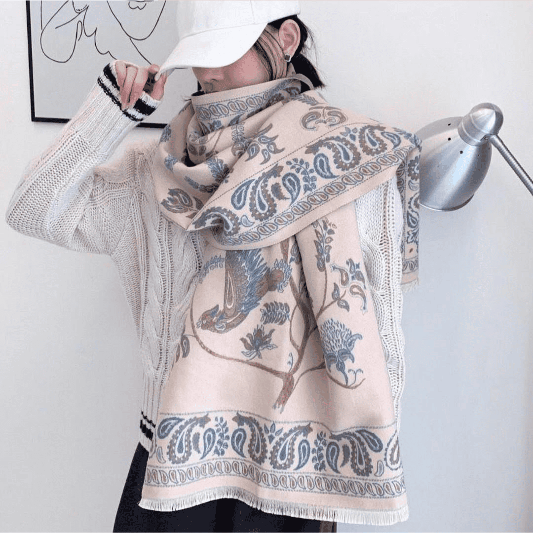 Luxury Floral Print Scarf for Women