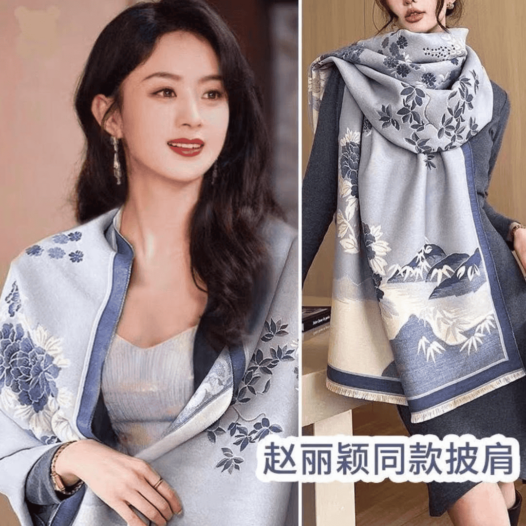 Luxury Floral Print Scarf for Women