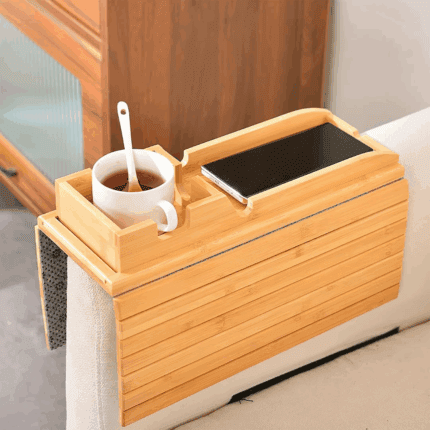 Bamboo Sofa Arm Rest Organizer
