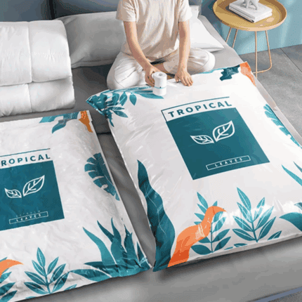 8pc Vacuum Compression Storage Bags with Electric Pump