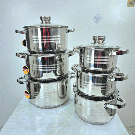 12pcs Stainless Steel Cooking Pots Set
