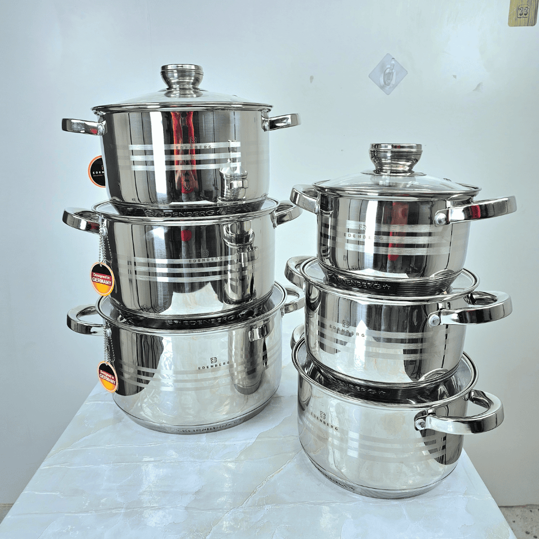 12pcs Stainless Steel Cooking Pots Set