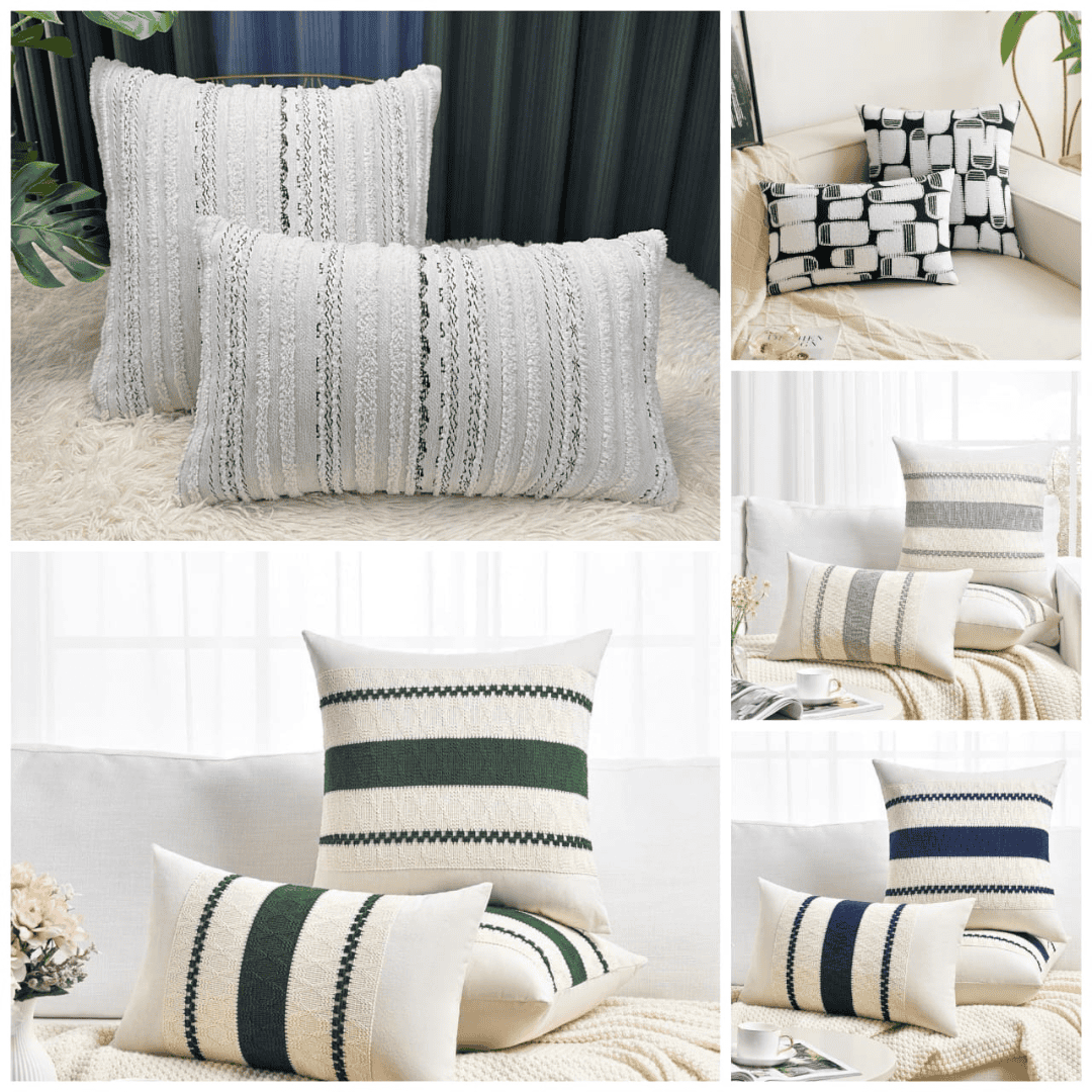 Decorative Pillow Case and Lumbar Pillow Case Set